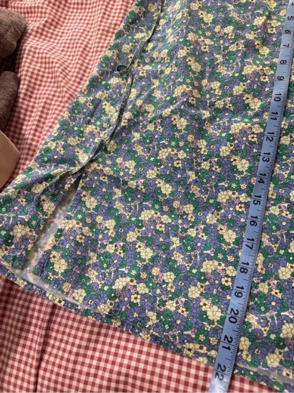 Y2K Floral Blue Floral Midi Skirt